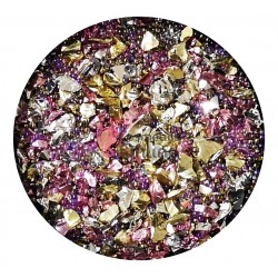 Perlute caviar CAV043 Pink Gold metalic cu strasuri si decor metal